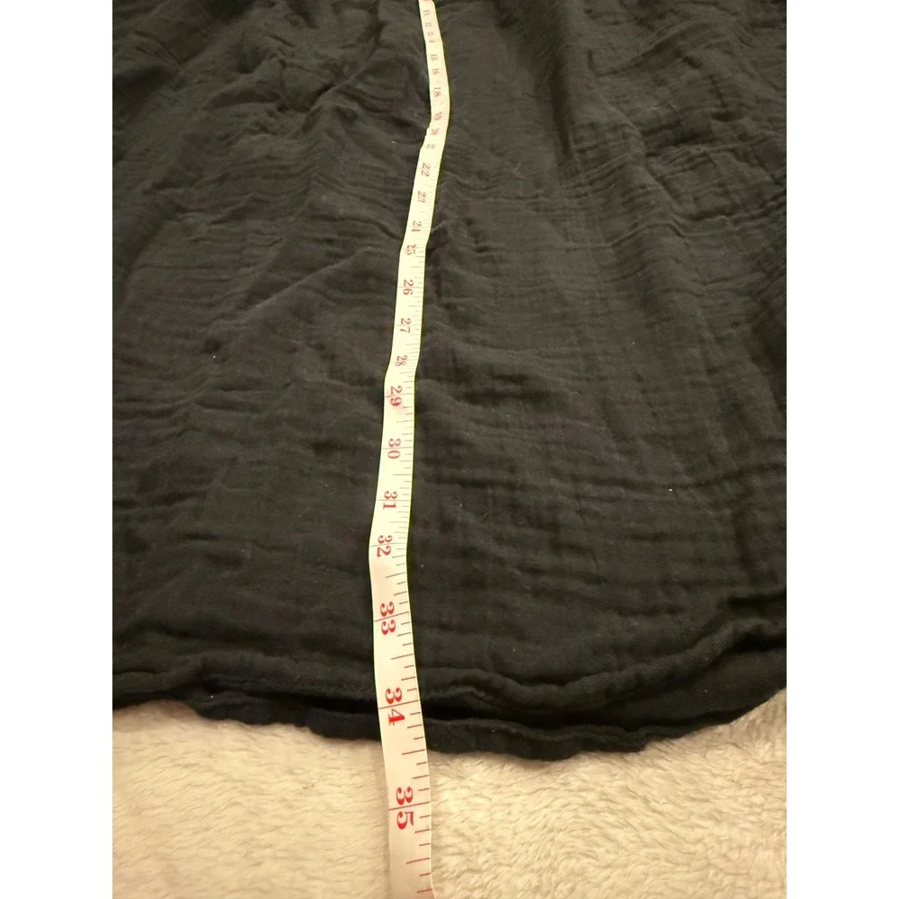 Old Navy Black Smocked Waist Cotton Gauze Maxi Skirt XL Relaxed Boho Flowy